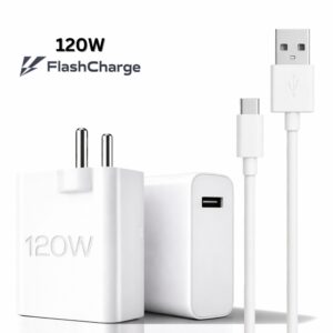 Sulania Orignal BIS Certtified 120W USB Port Flash Charger With USB Type A to Type C Datacable