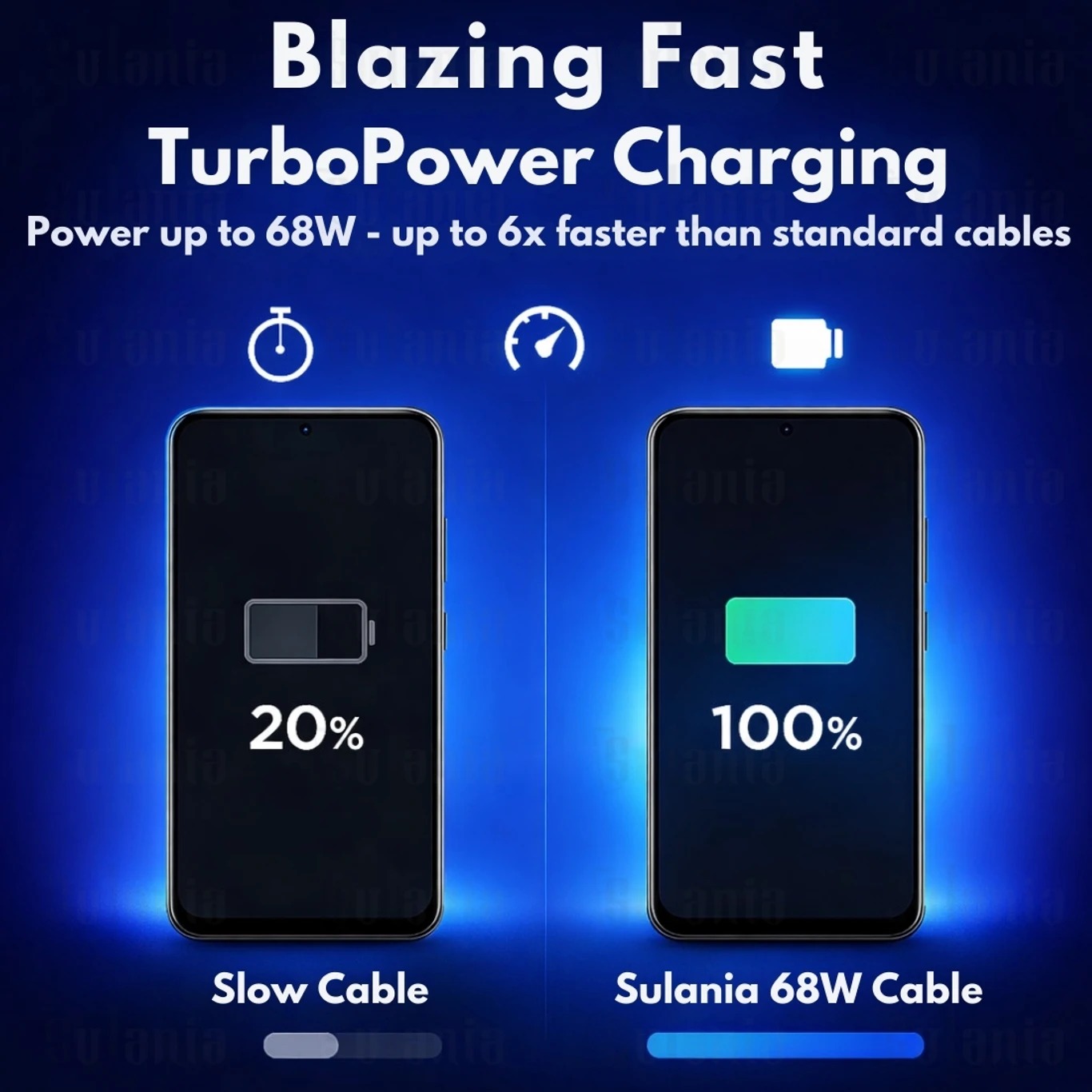 Sulania Orignal 68W 1 Meter USB Type C To Type C TurboPower Datacable - Image 3