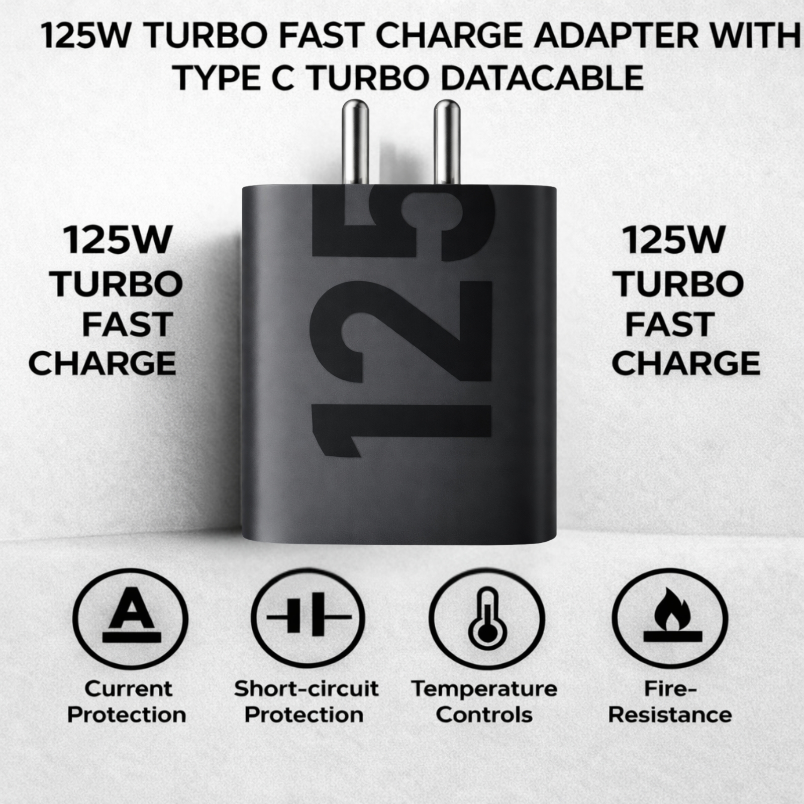 Sulania Orignal BIS Certified 125W Turbo Charger With Type C to Type C Datacable - Image 3