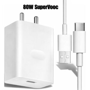 Sulania Orignal BIS Certtified 80W SuperVooc Charger With USB Type A to Type C Datacable
