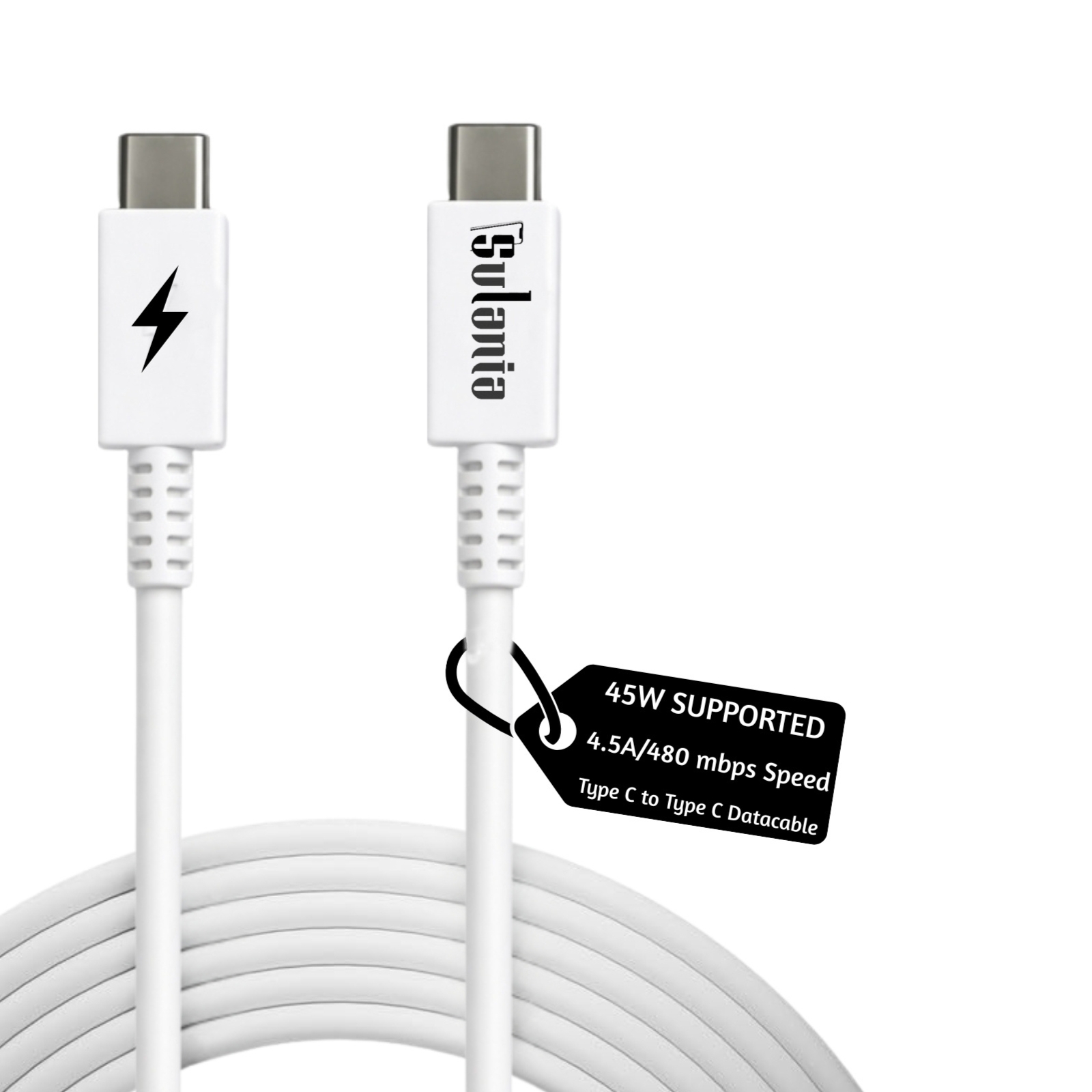 Sulania Orignal 45W 1 Meter USB Type C To Type C SuperVooc Datacable