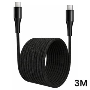 Sulania Orignal 80W 3 Meter Type C To Type C Black Braided SuperVooc Datacable