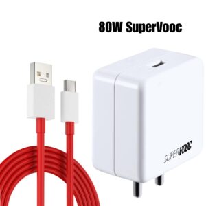 Sulania Orignal BIS Certtified 80W SuperVooc Charger With USB Type A to Type C Datacable