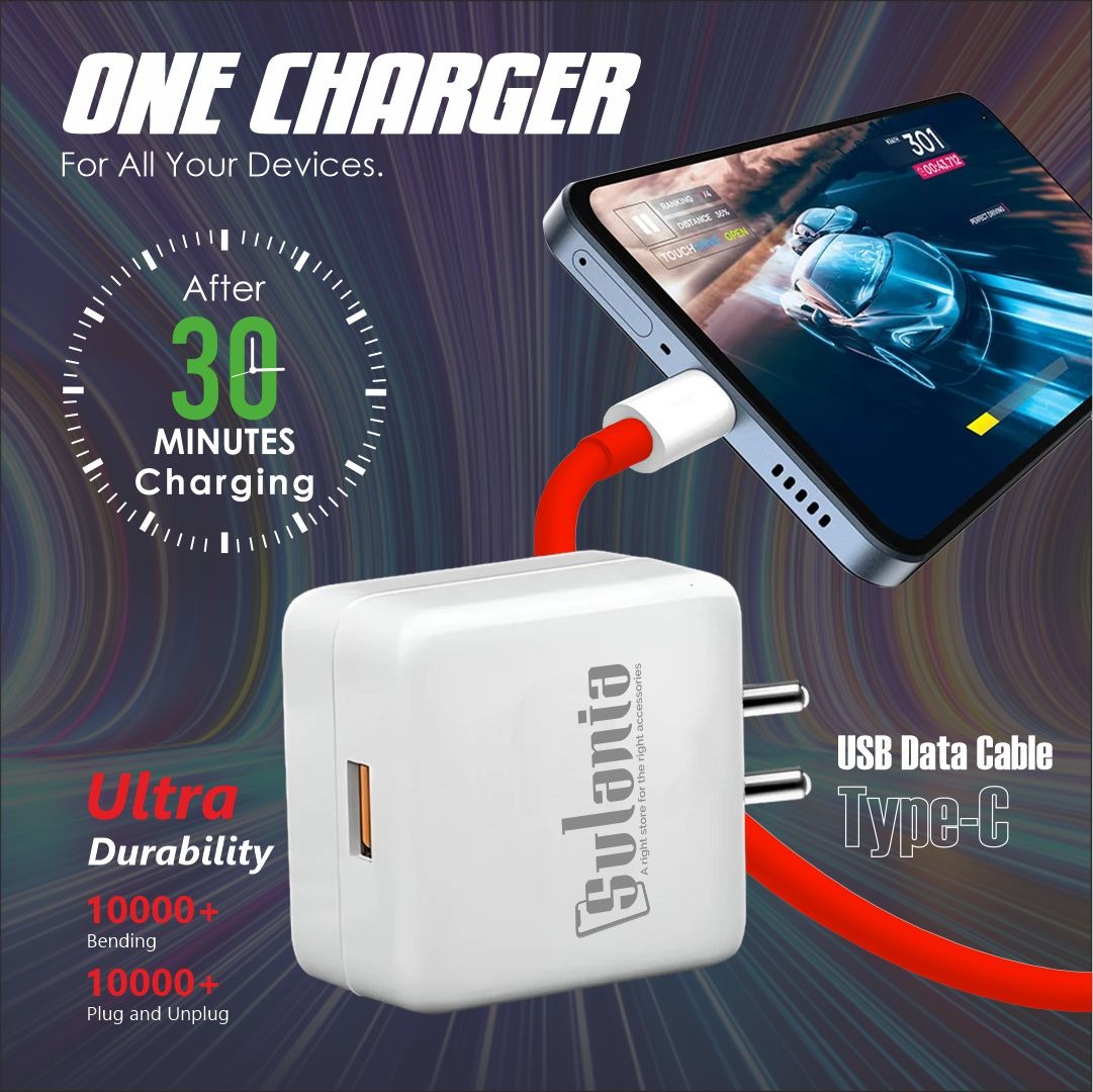 Sulania Orignal BIS Certtified 33W SuperVooc Charger With USB Type A to Type C Datacable - Image 2